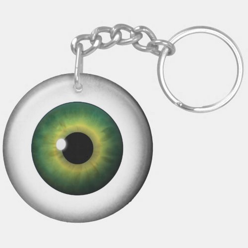 Green Eye Eyeball Round Two Sided Acrylic Keychain