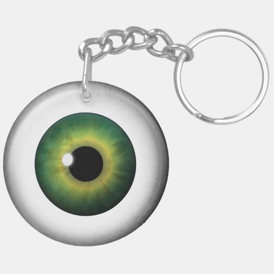 Green Eye Eyeball Round Two Sided Acrylic Keychain