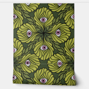 Green Eye Flower Spooky Halloween Fantasy Art Wallpaper