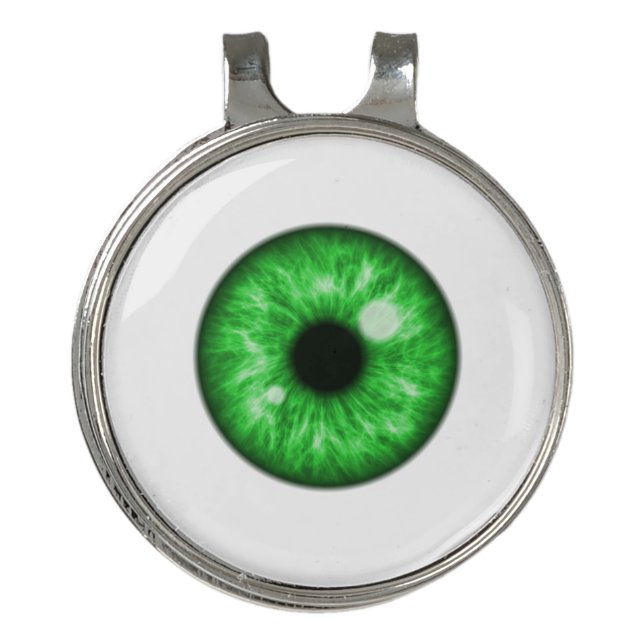 Green Eye Funny Golf Hat Clip (Front)