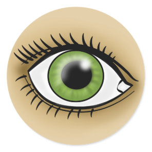 Green Eye icon Classic Round Sticker