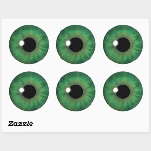 Green Eye Iris Cool Eyeball Custom Round Stickers