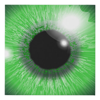 green eye iris design faux canvas print