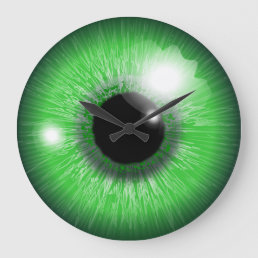 green eye iris design large clock