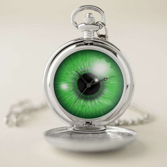 green eye iris design pocket watch (Inside)