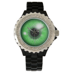 green eye iris design watch
