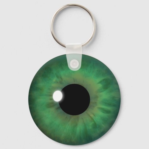 Green Eye Iris Eyeball Cool Custom Round Key Chain