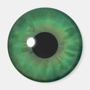 Green Eye Iris Eyeball Cool Custom Round Magnets