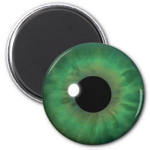Green Eye Iris Eyeball Cool Custom Round Magnets