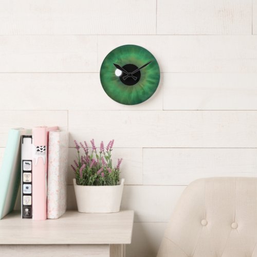 Green Eye Iris Eyeball Medium Custom Round Clock