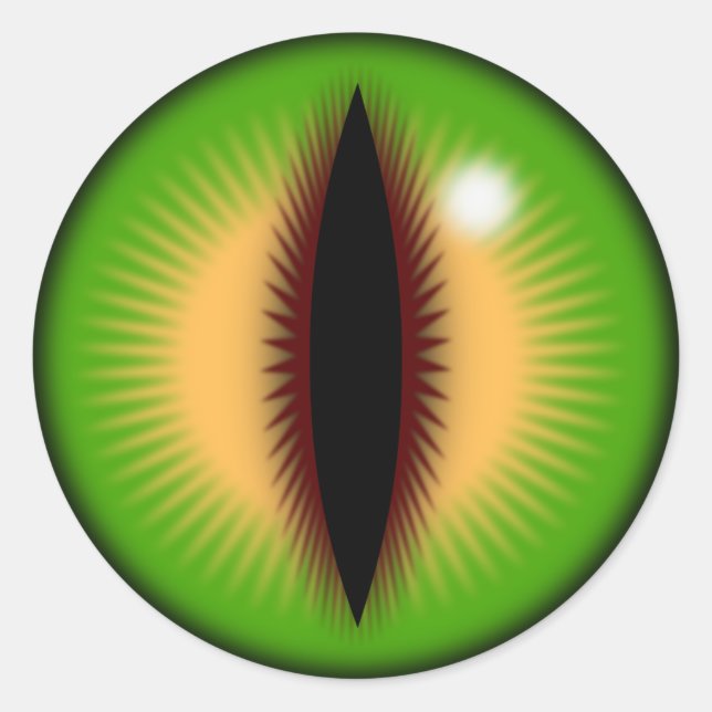 Green Eye of a dragon Classic Round Sticker (Front)