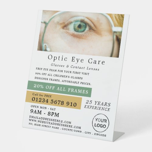 Green Eye Optician Technical Practitioner Pedestal Sign