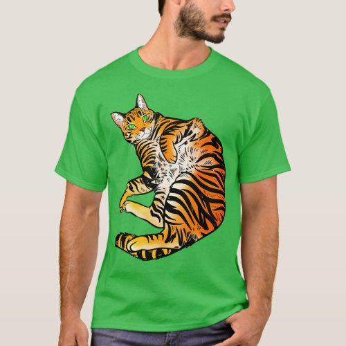 Green Eye Tiger Tabby T_Shirt