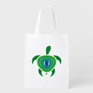 Green Eye Turtle Reusable Grocery Bag
