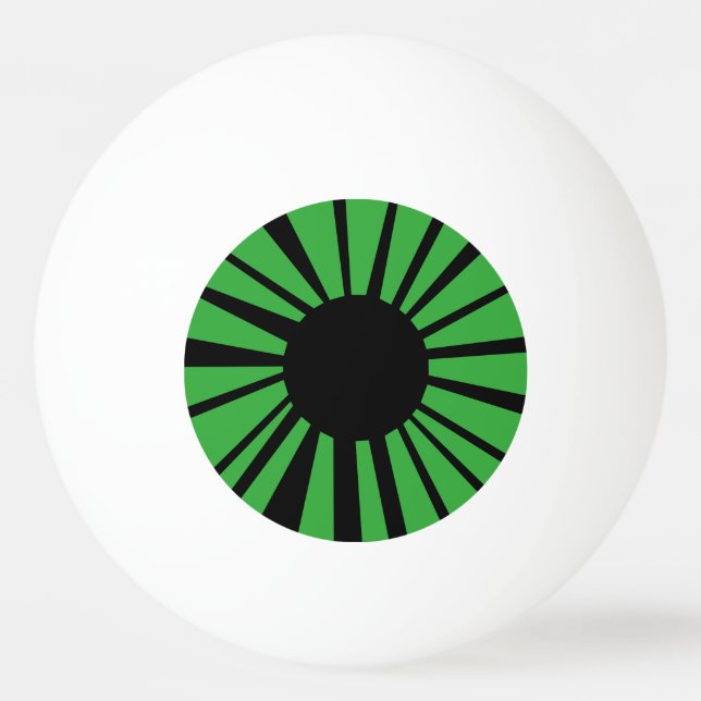 Green Eye with Black Pupil on White Eyeball Ping-Pong Ball (Front)