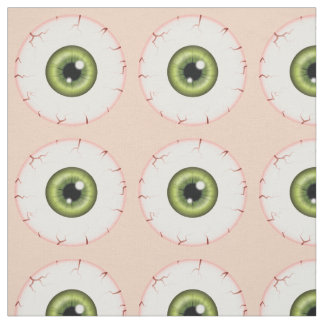 Green Eyeball Pattern Halloween Bloodshot Eyeball Fabric