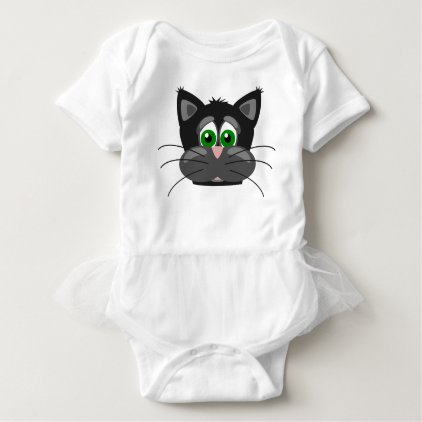 Green-eyed black Cat Baby Bodysuit