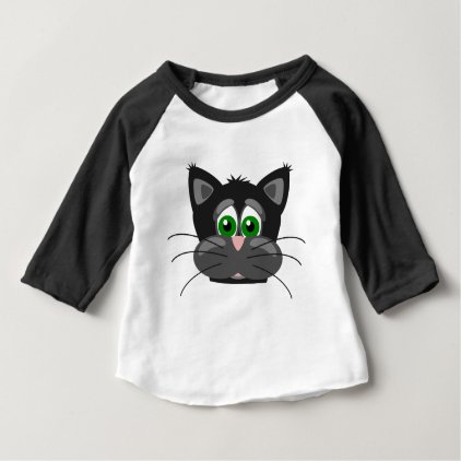 Green-eyed black Cat Baby T-Shirt