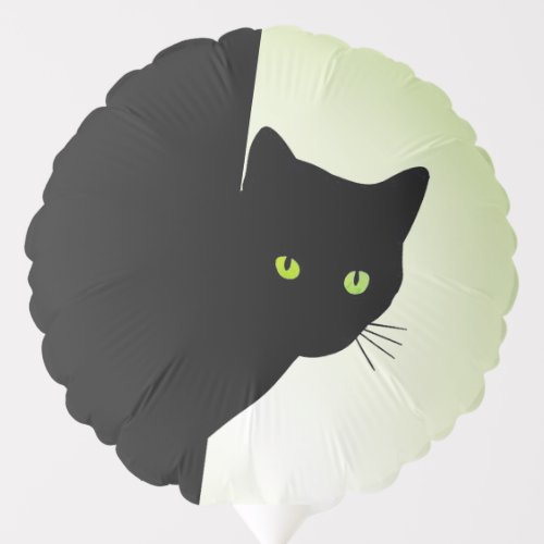 Green Eyed Black Cat Balloon