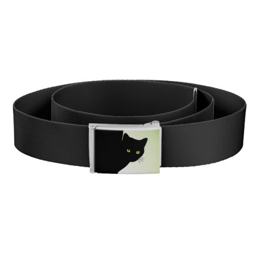 Green Eyed Black Cat Belt