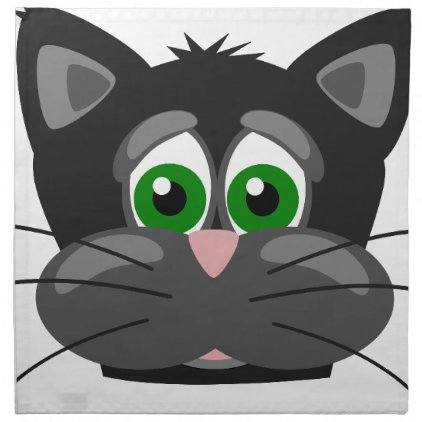 Green-eyed black Cat Cloth Napkin