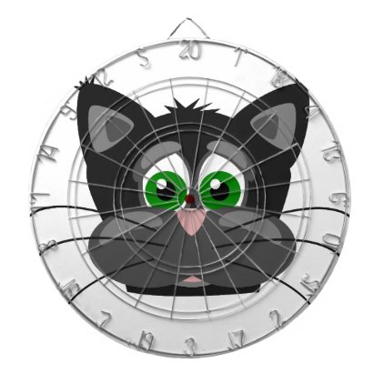 Green-eyed black Cat Dartboard