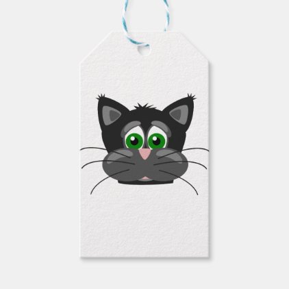 Green-eyed black Cat Gift Tags