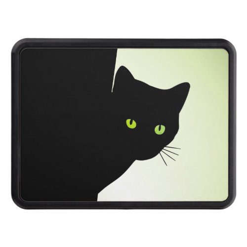 Green Eyed Black Cat Hitch Cover