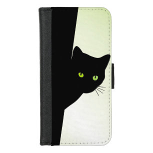 Green Eyed Black Cat iPhone 8/7 Wallet Case