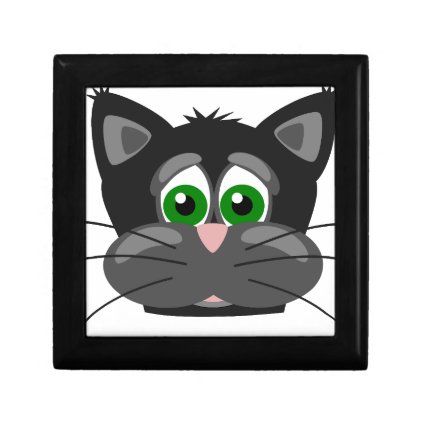 Green-eyed black Cat Jewelry Box