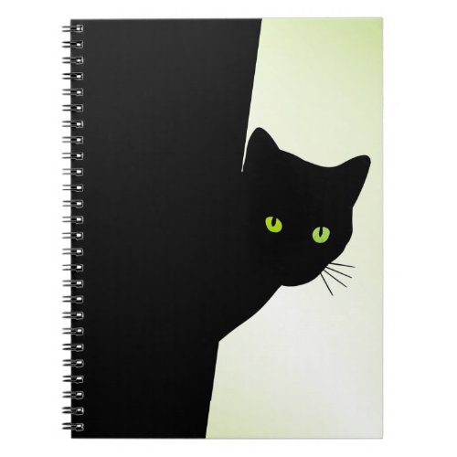 Green Eyed Black Cat Notebook