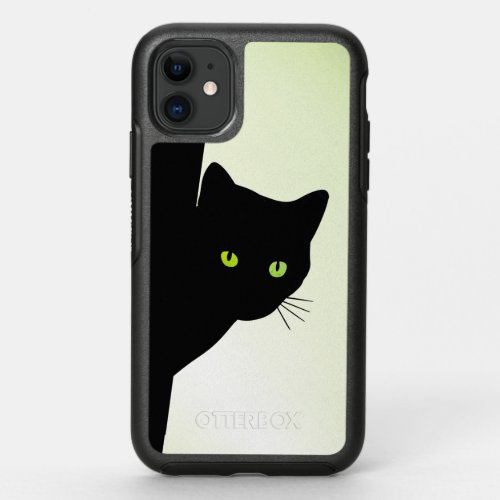 Green Eyed Black Cat OtterBox Symmetry iPhone 11 Case