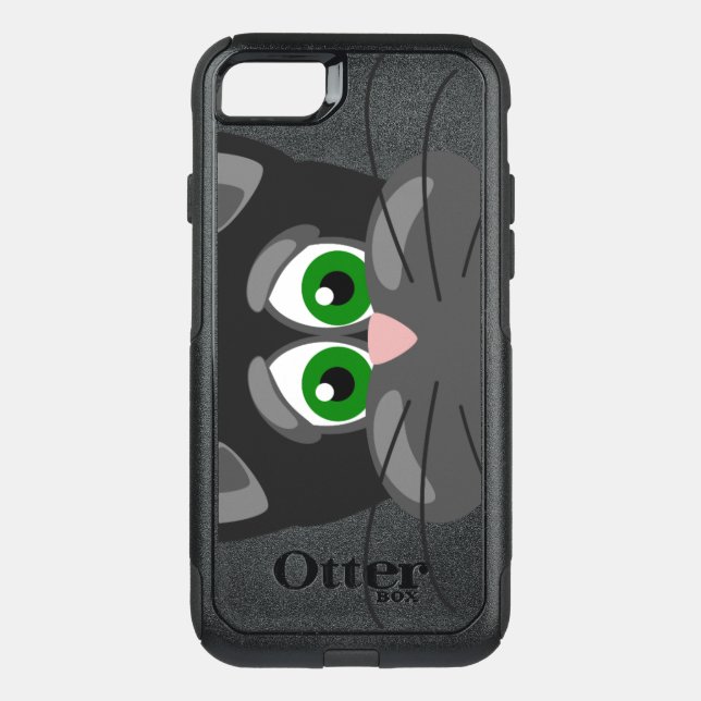 Green-eyed black Cat Otterbox iPhone Case (Back)
