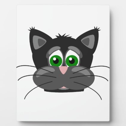 Green-eyed black Cat Plaque