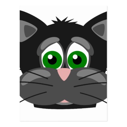 Green-eyed black Cat Postcard