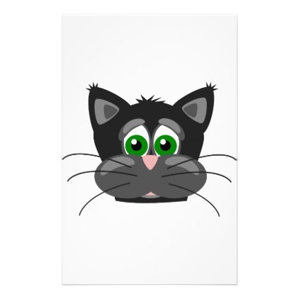 Green-eyed black Cat Stationery