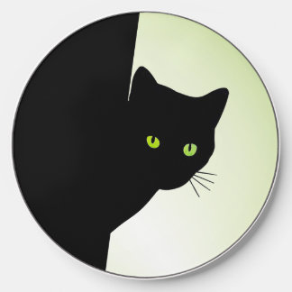 Green Eyed Black Cat Wireless Charger