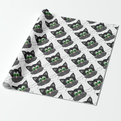 Green-eyed black Cat Wrapping Paper