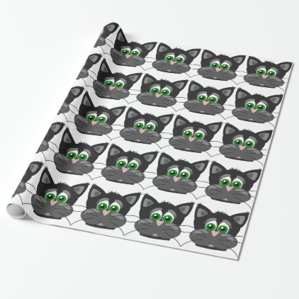 Green-eyed black Cat Wrapping Paper