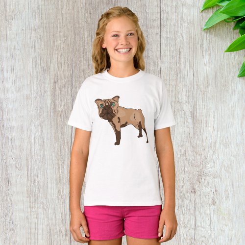 Green Eyed Bulldog Brown Dog T_Shirt