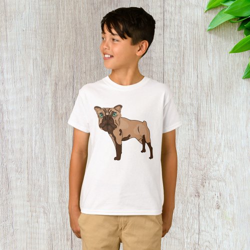Green Eyed Bulldog Brown Dog T_Shirt