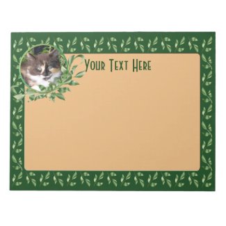 Green Eyed Calico Cat Notepad