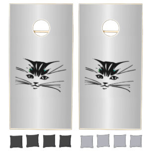 Green Eyed Cat Cornhole Set