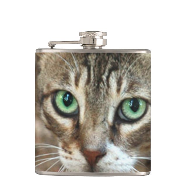 Green Eyed Cat Flask (Front)