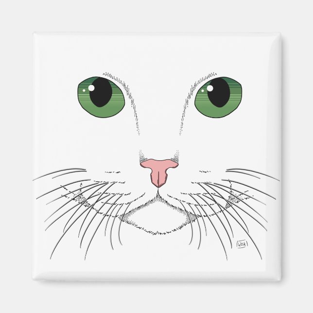 Green Eyed Cat  Magnet (Front)