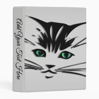 Green Eyed Cat Mini Binder