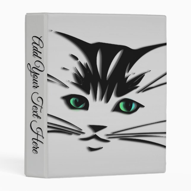 Green Eyed Cat Mini Binder (Front/Spine)
