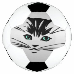 Green Eyed Cat Soccer Ball
