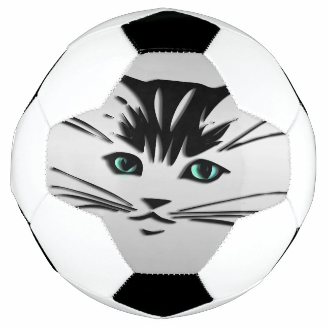 Green Eyed Cat Soccer Ball (Front)