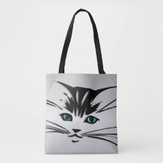 Green Eyed Cat Tote Bag